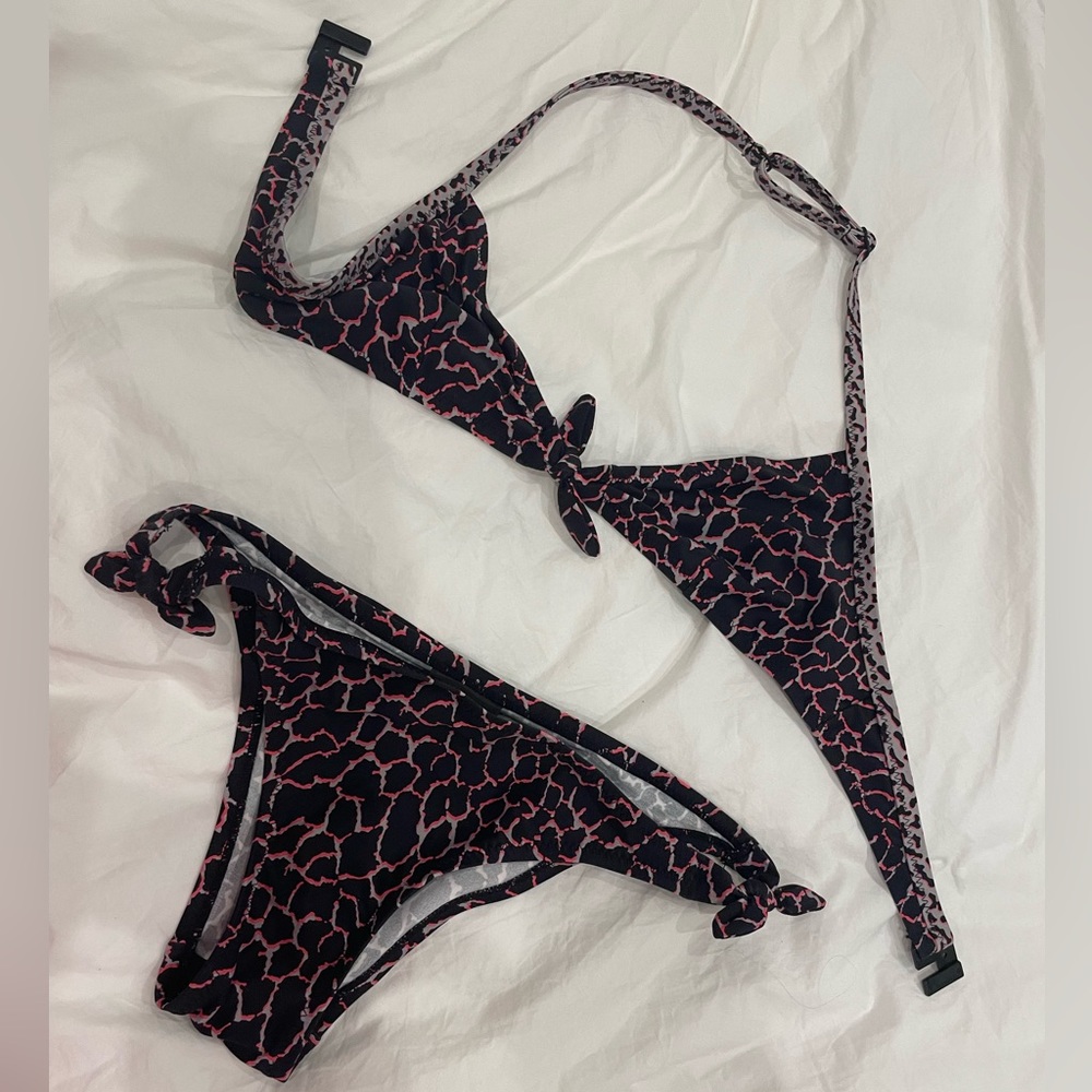 Proenza Schouler Pink Snakeskin Print Bikini